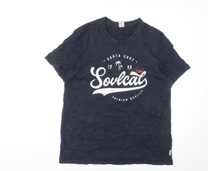 Mens UK Size L SoulCal & Co Blue  T-Shirt