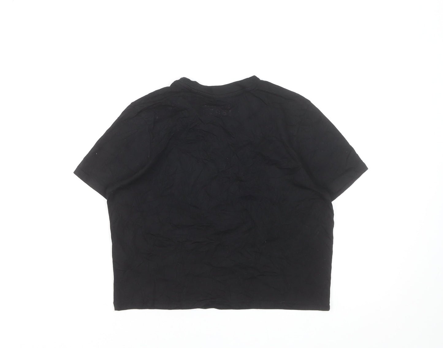 Womens UK Size XS Born & Bred Black Cropped T-Shirt