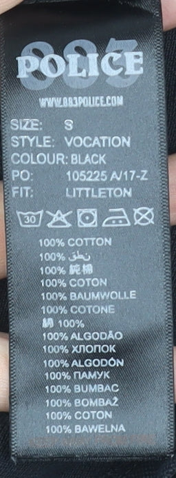 883 Police Men's Black Slim Fit Cotton Short Sleeve T-Shirt Size S