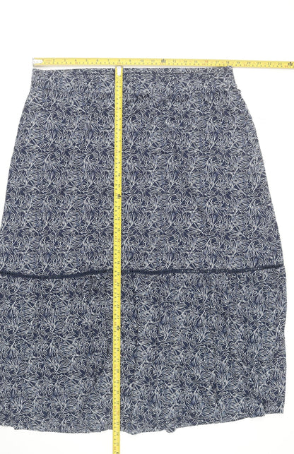 Autonomy Womens Blue Floral A-Line Viscose Skirt Size L
