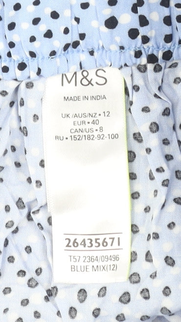 Marks and Spencer Women’s Blue Polka Dot Paperbag Shorts Size 12