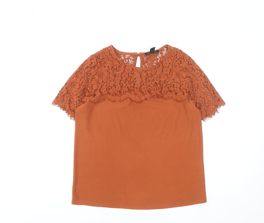 Womens UK Size 10 New Look Brown Tunic Blouse