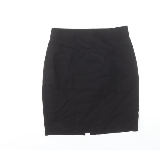 H&M Women's Black Pencil Skirt Size 10 Cotton Blend Workwear