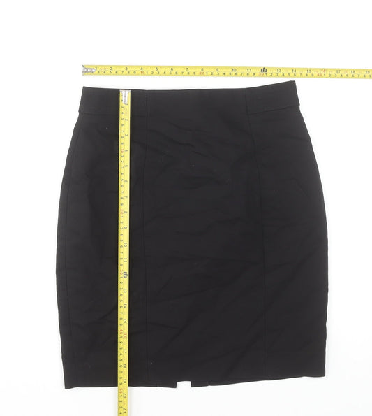 H&M Women's Black Pencil Skirt Size 10 Cotton Blend Workwear