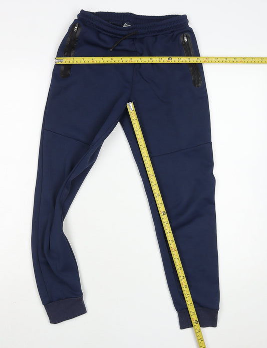 Dunnes Stores Boys Blue Jogger Activewear Trousers 28in Waist Polyester