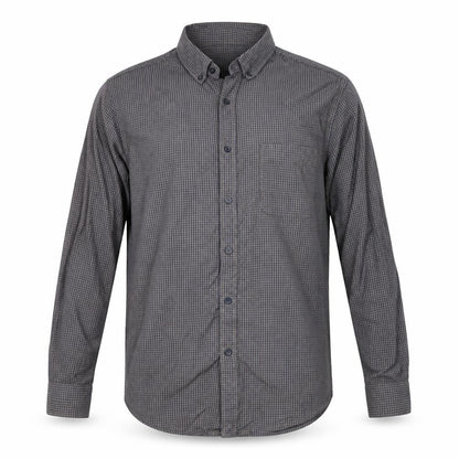 Dunnes Men's Brown Check Long Sleeve Cotton Button-Up Shirt L Regular Fit