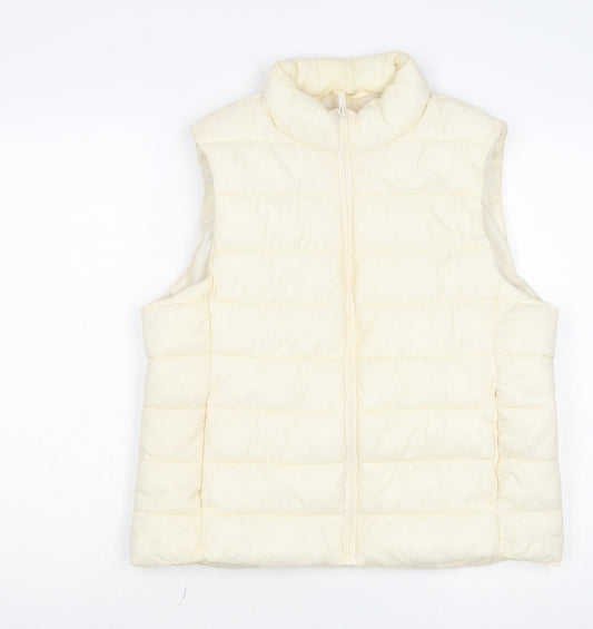 Primark Women Ivory Puffer Quilted Waistcoat Size 12 Medium