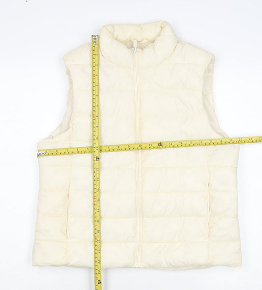 Primark Women Ivory Puffer Quilted Waistcoat Size 12 Medium