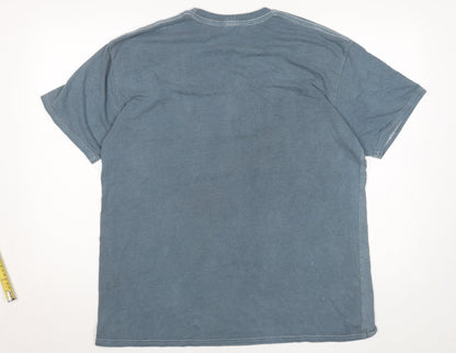 Boohoo Women's Blue Arizona Print Cotton T-Shirt Size 12