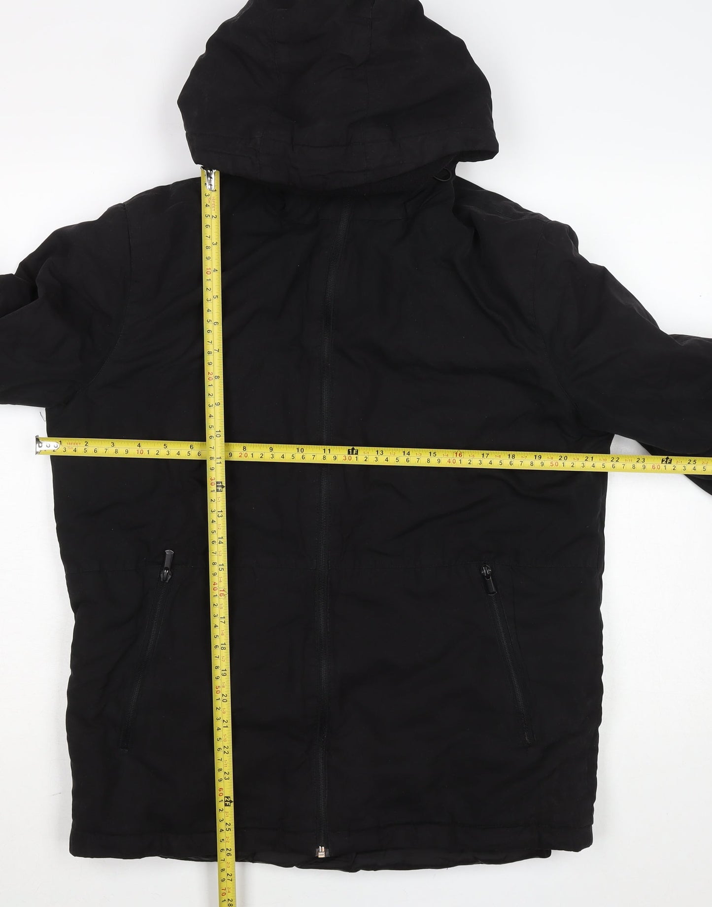 Primark Men’s Black Hooded Parka Jacket Medium Regular Fit