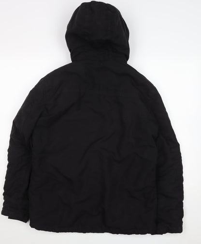 Primark Men’s Black Hooded Parka Jacket Medium Regular Fit