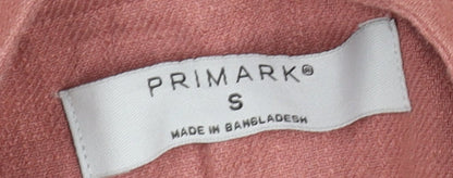 Primark Women’s Pink Cropped Bomber Jacket Size S Casual Spring