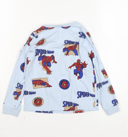 Marks and Spencer Boys Blue Spider-Man Long Sleeve Pyjama Top 5-6 Years