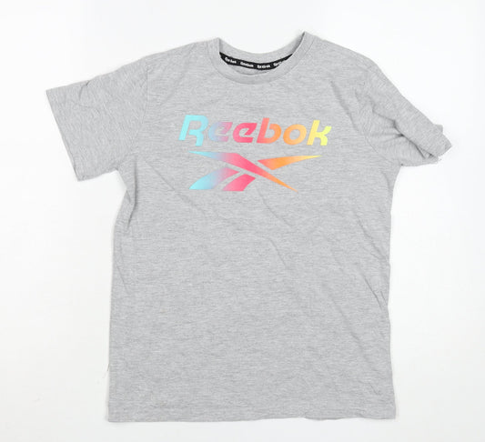 Girls UK Size 11-12 Years Reebok Grey Basic T-Shirt