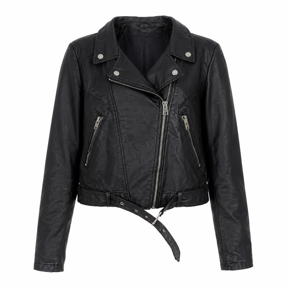 Womens UK Size 4 Atmosphere Black Biker Coat