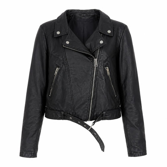 Womens UK Size 4 Atmosphere Black Biker Coat