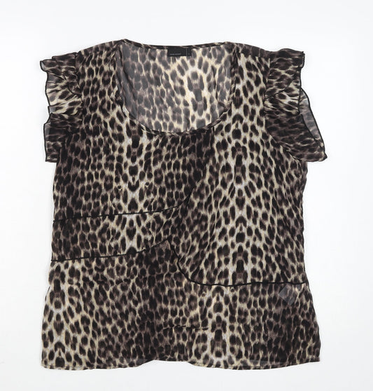 Womens UK Size L VERO MODA Brown Tunic Blouse