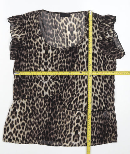 Womens UK Size L VERO MODA Brown Tunic Blouse
