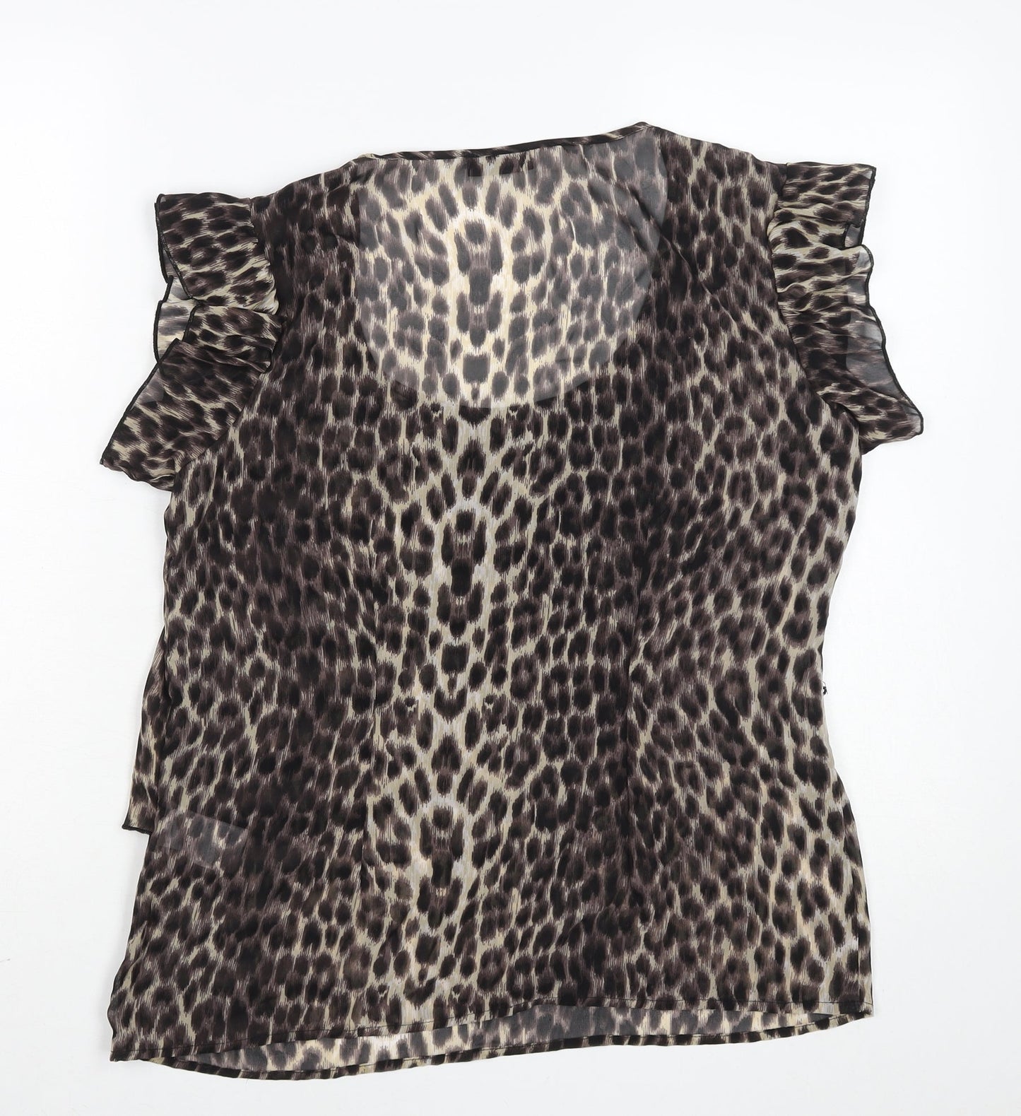 Womens UK Size L VERO MODA Brown Tunic Blouse