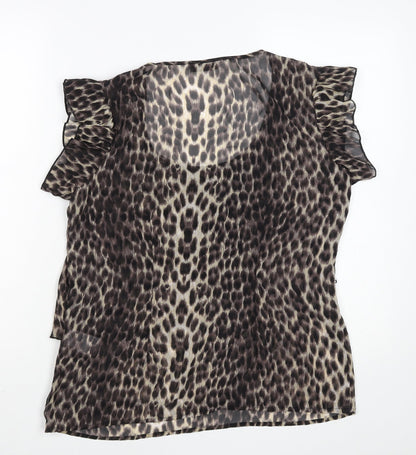 Womens UK Size L VERO MODA Brown Tunic Blouse