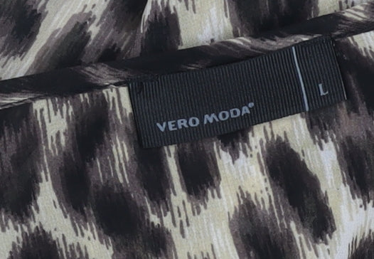 Womens UK Size L VERO MODA Brown Tunic Blouse
