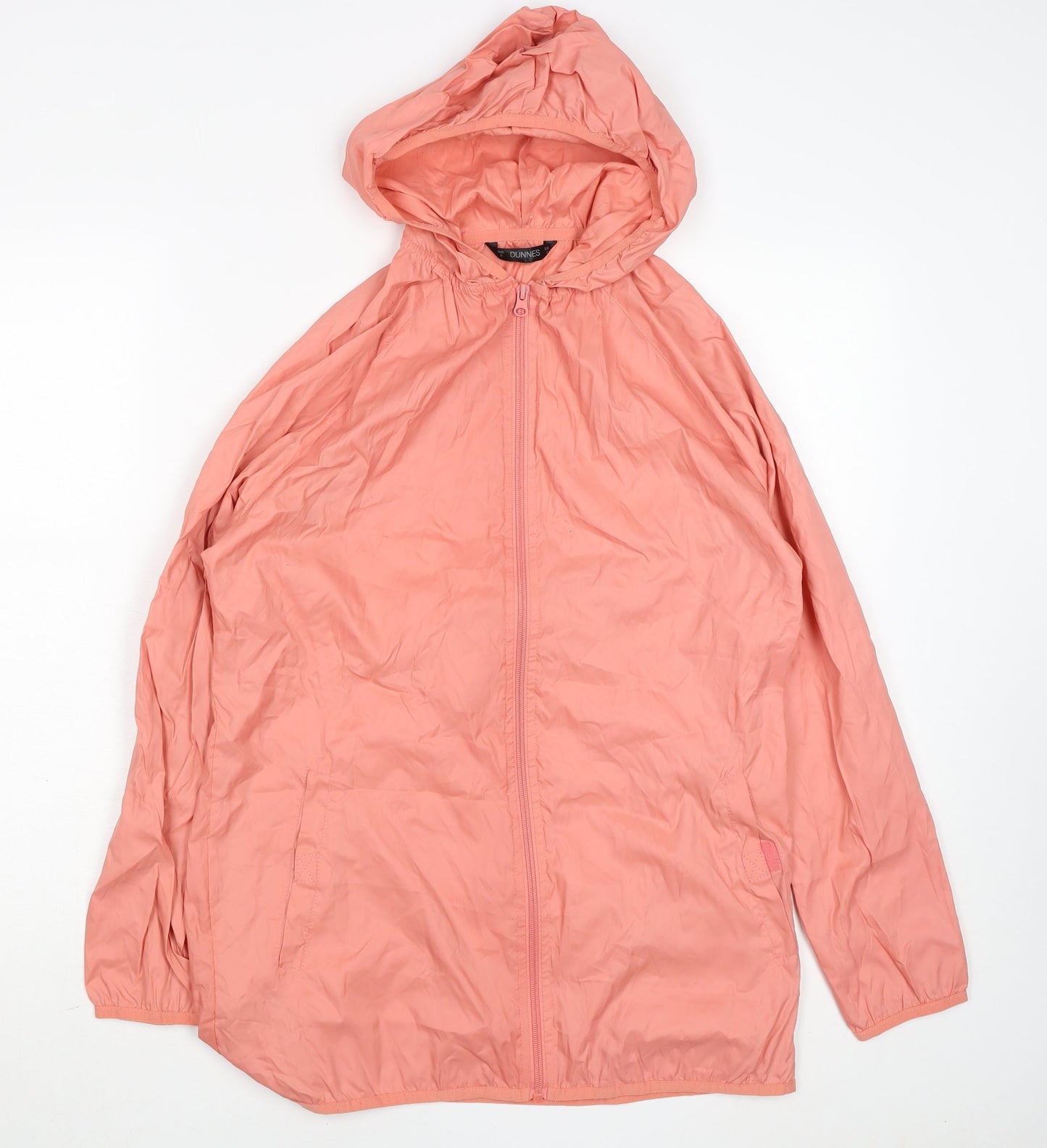 Dunnes Womens Pink Lightweight Hooded Windbreaker Jacket Size M