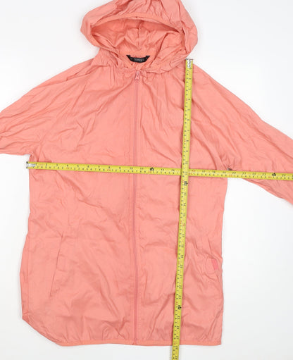 Dunnes Womens Pink Lightweight Hooded Windbreaker Jacket Size M