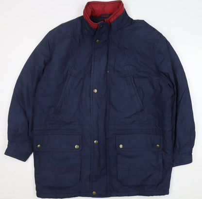 Marks and Spencer Men's Blue L 41-43" Parka Jacket Polyester Cotton