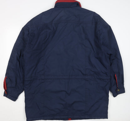 Marks and Spencer Men's Blue L 41-43" Parka Jacket Polyester Cotton