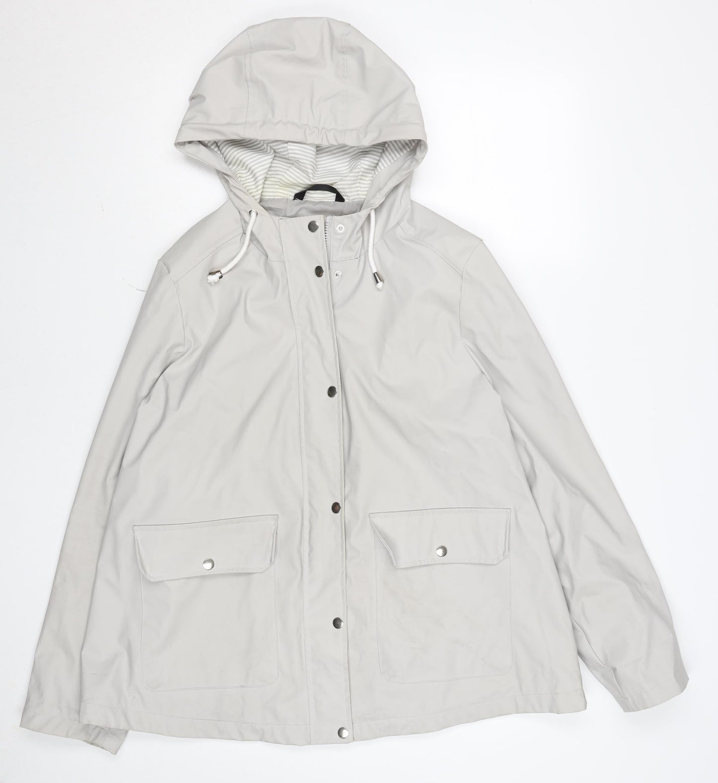 Dunnes Women Beige Hooded Rain Coat Jacket Size 16