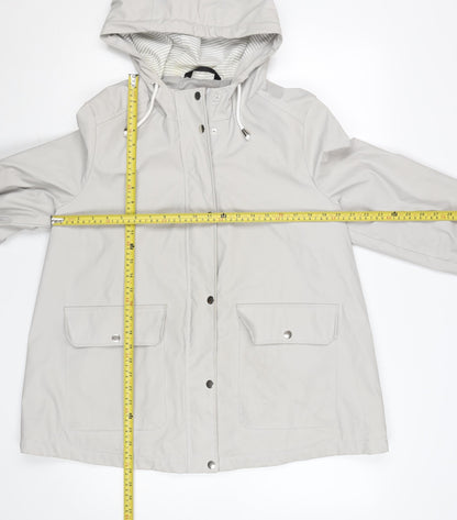 Dunnes Women Beige Hooded Rain Coat Jacket Size 16
