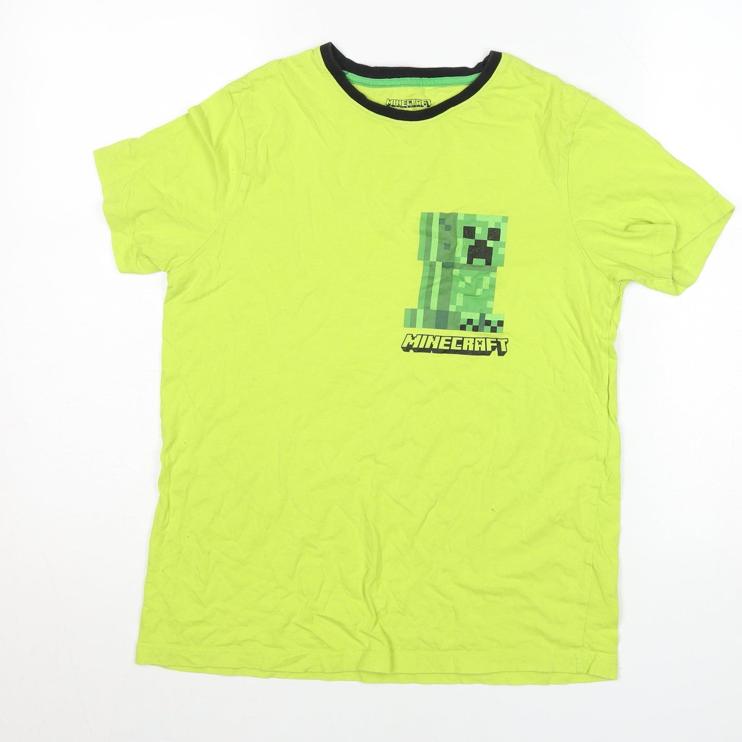 Boys UK Size 13-14 Years Minecraft Green Basic T-Shirt