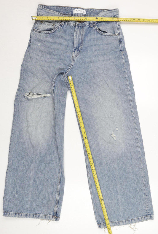 Mens UK Size 26 Pull&Bear Regular Fit Straight Blue Jeans
