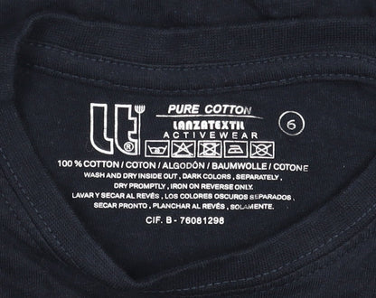 Boys UK Size 6 Years Lanzatextil Black Basic T-Shirt