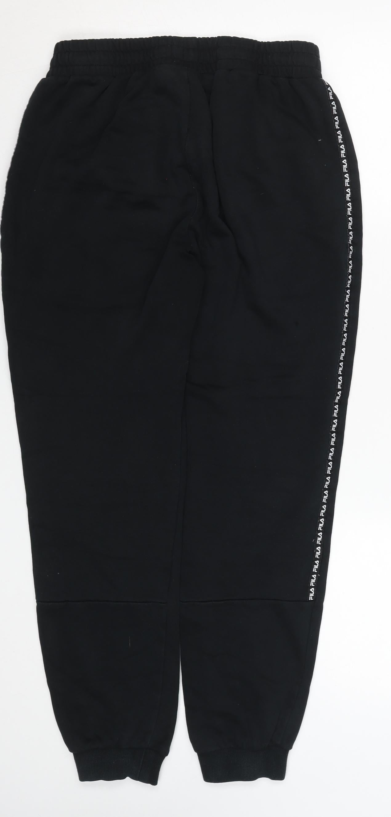 Mens UK Size S FILA Regular Fit Jogger Black Trousers
