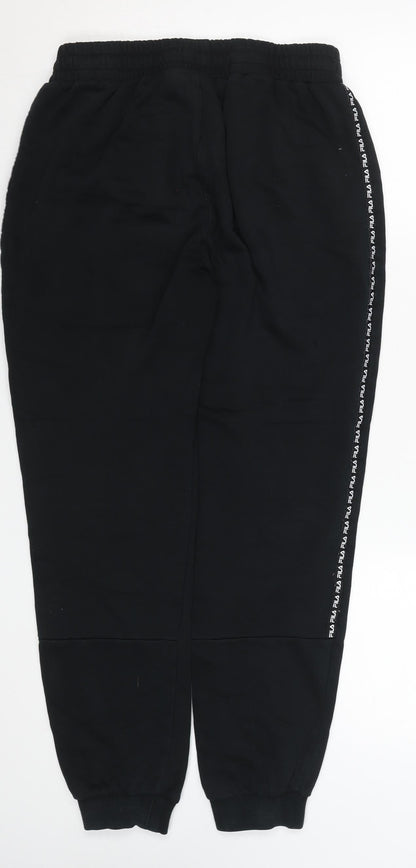 Mens UK Size S FILA Regular Fit Jogger Black Trousers