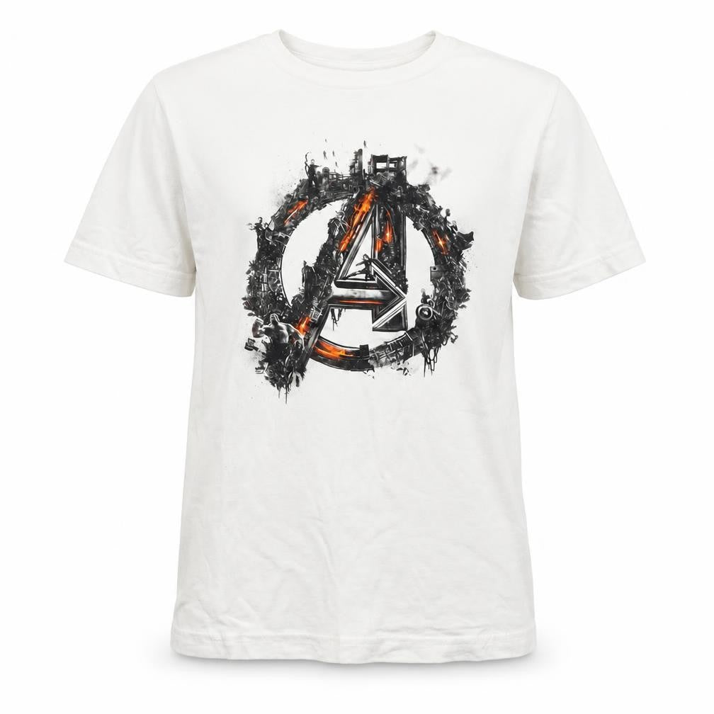 Marvel Avengers Boys White Graphic T-Shirt 8-9 Years Cotton Crew Neck