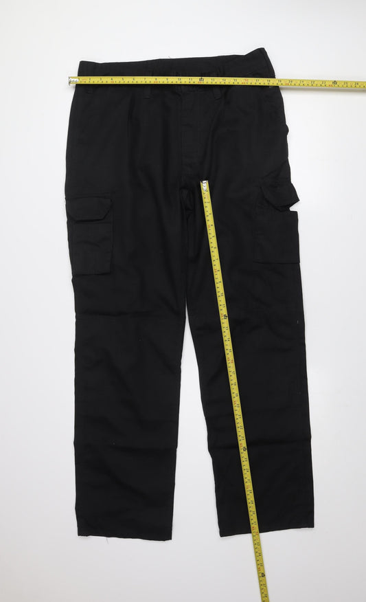 Mascot Men’s Black Cargo Work Trousers 2XL Regular Fit Polyester Cotton