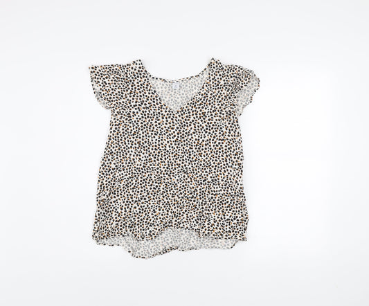 Old Navy Womens Multicoloured Animal Print V-Neck Tunic Blouse XS