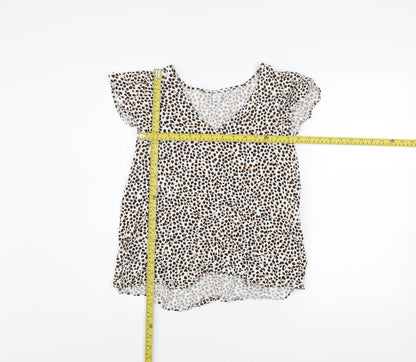 Old Navy Womens Multicoloured Animal Print V-Neck Tunic Blouse XS