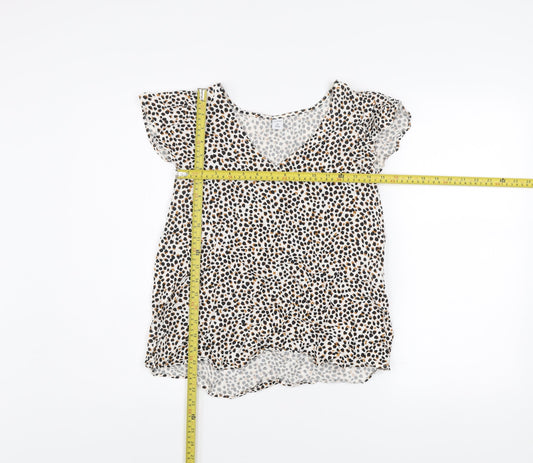 Old Navy Womens Multicoloured Animal Print V-Neck Tunic Blouse XS