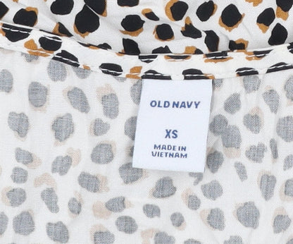 Old Navy Womens Multicoloured Animal Print V-Neck Tunic Blouse XS