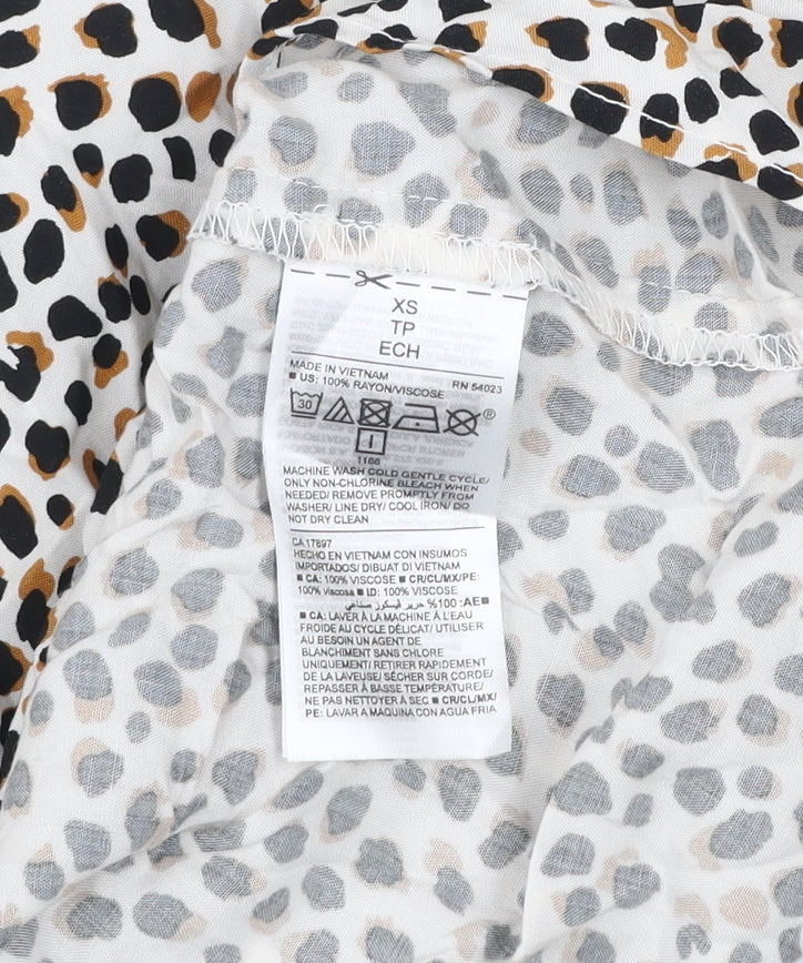 Old Navy Womens Multicoloured Animal Print V-Neck Tunic Blouse XS