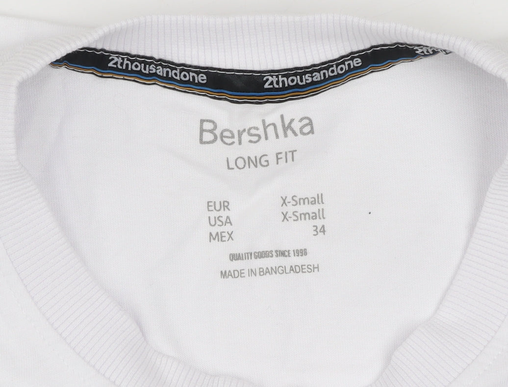 Mens UK Size XS Bershka White  T-Shirt