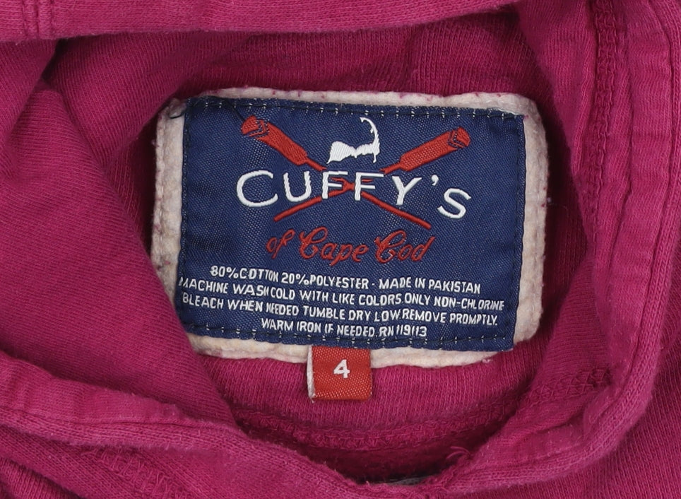 Girls UK Size 4 Years Cuffy's Pink Pullover Hoodie