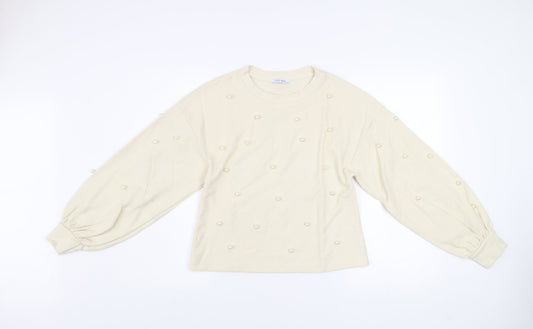 Womens UK Size 12 Zara Beige Pullover Jumper