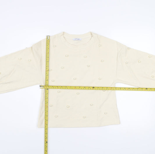 Womens UK Size 12 Zara Beige Pullover Jumper