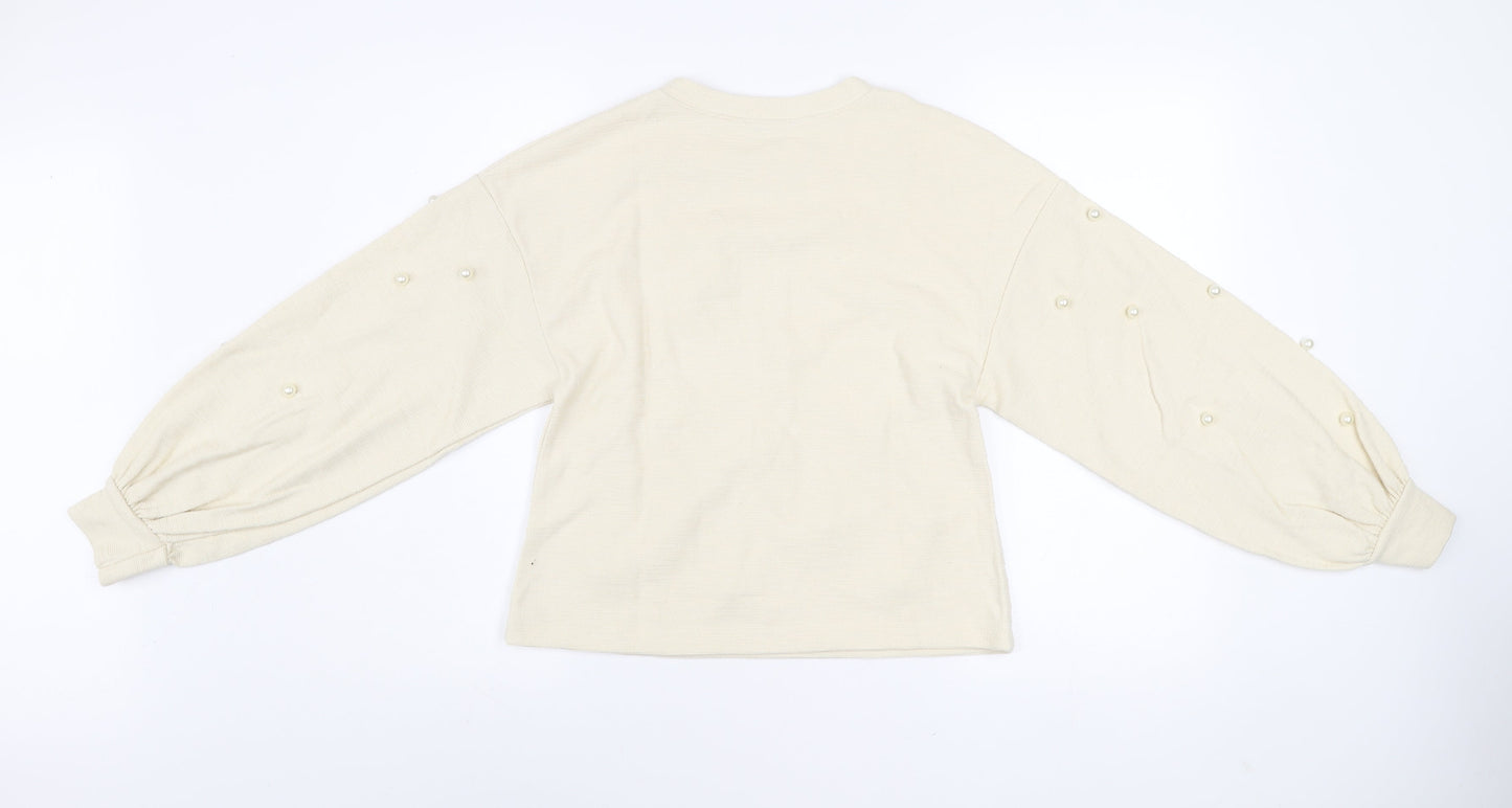Womens UK Size 12 Zara Beige Pullover Jumper