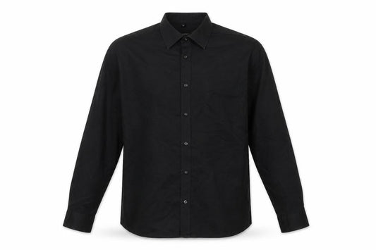 FENIKS Men's Black Long Sleeve Cotton Button-Up Shirt Size 47