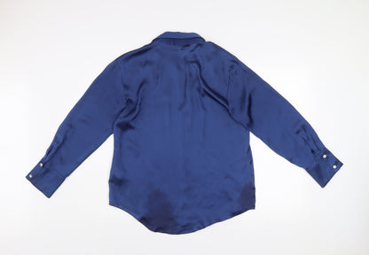 Womens UK Size S Zara Blue Basic Blouse